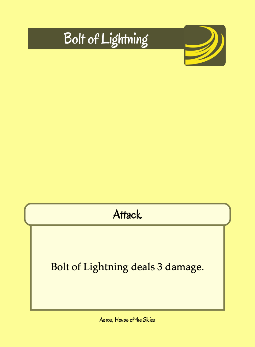 An attack card